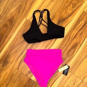 California waves nwt Black and Pink Women's Swim Set XS